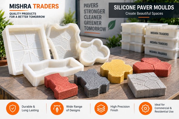 Silicone designer paver tiles mould supplied by Mishra Traders